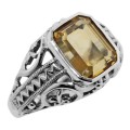 Citrine Filigree Ring - Sterling Silver