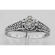 Beautiful Victorian Style CZ Solitare Filigree Ring - Sterling Silver - FR-55-CZ Beautiful Victorian Style CZ Solitare Filigree Ring - Sterling Silver - FR-55-CZ