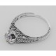 Beautiful Victorian Style CZ Solitare Filigree Ring - Sterling Silver - FR-55-CZ