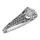 Beautiful Victorian Style CZ Solitare Filigree Ring - Sterling Silver - FR-55-CZ Beautiful Victorian Style CZ Solitare Filigree Ring - Sterling Silver - FR-55-CZ