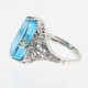 Roman Style Blue Colored Crystal Reverse Intaglio Filigree Ring - Sterling Silver - FR-633-BL Roman Style Blue Colored Crystal Reverse Intaglio Filigree Ring - Sterling Silver - FR-633-BL