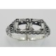 Art Deco Style Semi Mount Filigree Ring - Sterling Silver - FR-699-SEMI