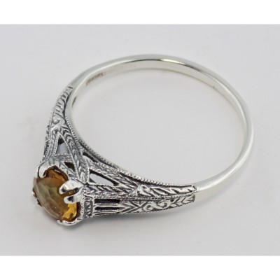 Citrine Filigree Ring - Sterling Silver - FR-701-C Citrine Filigree Ring - Sterling Silver - FR-701-C