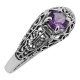 Amethyst Filigree Ring - Sterling Silver - FR-709-AM