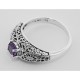 Amethyst Filigree Ring - Sterling Silver - FR-709-AM