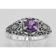 Amethyst Filigree Ring - Sterling Silver - FR-709-AM