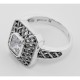 Cubic Zirconia Filigree Ring - Sterling Silver - FR-74-CZ