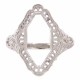 Art Deco Style Semi Mount Filigree Ring - 14kt White Gold - FR-776-SEMI-WG