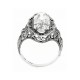 Art Deco Style 4 Carat White Topaz Filigree Ring - Sterling Silver - FR-776-WT