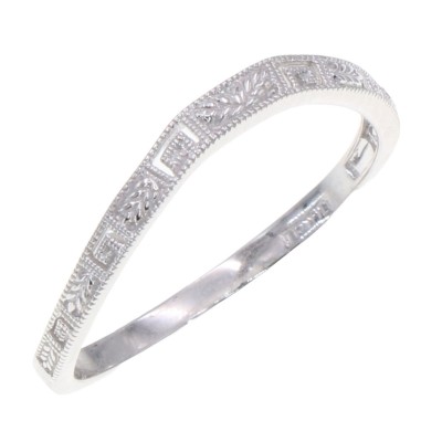 Vintage Inspired Art Deco Style Matching Band for FR-1832 or stackable band 14kt White Gold Filigree Ring - FRB-1832-WG