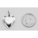 Antique Border Design Heart Charm or Pendant - Sterling Silver - HC-12