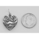 Heart Charm or Pendant - Sterling Silver - HC-6