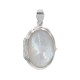 Fresh Water Mother of Pearl Oval Locket Pendant - Sterling Silver - HP-6458