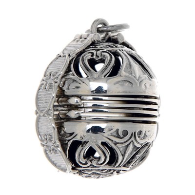 Victorian Style 6 Photo Ball Locket Pendant In Fine Sterling Silver - HP-1000