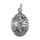 Sterling Silver Egg Filigree Aromatherapy Locket Pendant with Front Clasp - HP-1189