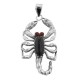 Scorpion Pendant - Onyx / Carnelian - Scorpio - Sterling Silver - HP-150