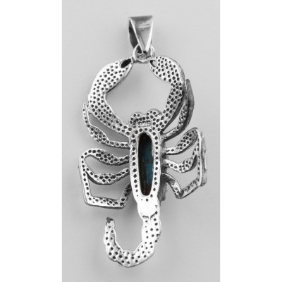 Scorpion Pendant Turquoise / Carnelian Sterling Silver - HP-160 Scorpion Pendant Turquoise / Carnelian Sterling Silver - HP-160