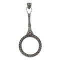 Antique Style Marcasite / Garnet Magnifying Glass Pendant 3X - Sterling Silver Antique Style Marcasite / Garnet Magnifying Glass Pendant 3X - Sterling Silver