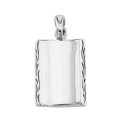 Sterling Silver Rectangular Shaped Pendant w/ Border Design Sterling Silver Rectangular Shaped Pendant w/ Border Design