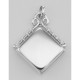 Victorian Style Diamond Shaped Locket - Fob Pendant - Sterling Silver - HP-497