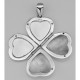 Sterling Silver Heart Locket Engravable - 4 Photo Small Clover - HP-6392-P