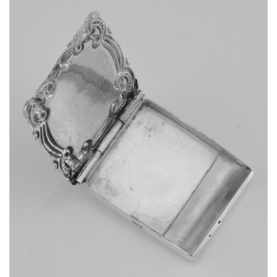 Beautiful Victorian Style Stamp Box Pendant - Sterling Silver - Engravable - HP-6579