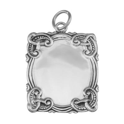 Beautiful Victorian Style Stamp Box Pendant - Sterling Silver - Engravable - HP-6579