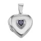 Antique Style Amethyst Heart Sterling Silver Locket Pendant - HP-66001-AM