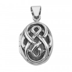 Classic Celtic Knot Design Sterling Silver Oval Filigree Locket Classic Celtic Knot Design Sterling Silver Oval Filigree Locket
