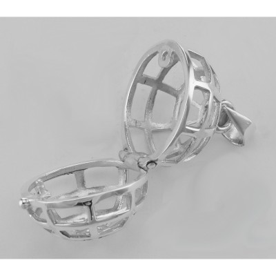 Sterling Silver Filigree Globe Locket - Aromatherapy Locket - HP-808