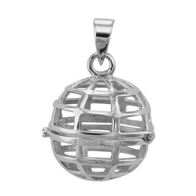 Sterling Silver Filigree Globe Locket - Aromatherapy Locket - HP-808