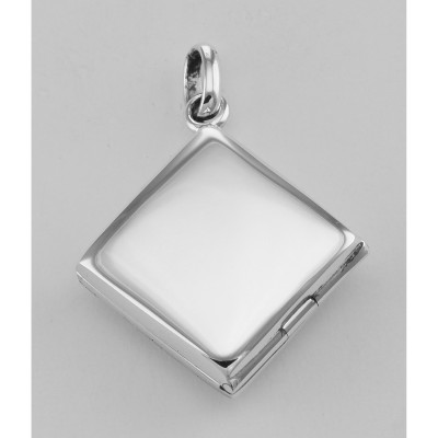 Sterling Silver Filigree Diamond Shaped Locket - Aromatherapy Locket - HP-813