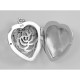 Sterling Silver Large Filigree Rose Heart Locket - HP-815