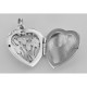 Sterling Silver Large Filigree Floral Heart Locket - Aromatherapy Locket - HP-816