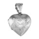 Vintage Style Heart Locket Birds and Flowers Antique Design - Sterling Silver - HP-95