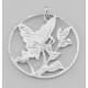 Beautiful Enamel Butterfly and Floral Pendant Sterling Silver - HP-951