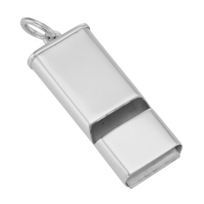 Sterling Silver Whistle Pendant - Made in USA - J-821 Sterling Silver Whistle Pendant - Made in USA - J-821