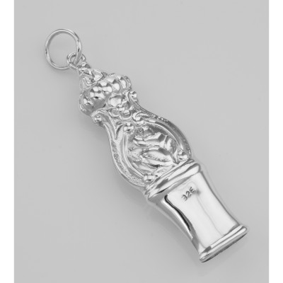 Classic Victorian Style Whistle Pendant in Fine Sterling Silver - J-9111