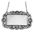Sterling Silver Blank Engravable Liquor Decanter Label / Tag w/ Victorian Border