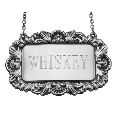 Whiskey Liquor Decanter Label / Tag - Sterling Silver - LL-105