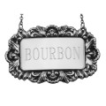 Bourbon Liquor Decanter Label / Tag - Sterling Silver