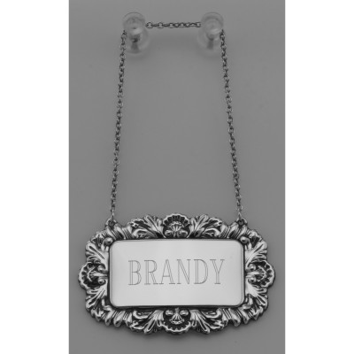 Brandy Liquor Decanter Label / Tag - Sterling Silver - LL-107