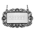 Sherry Liquor Decanter Label / Tag - Sterling Silver