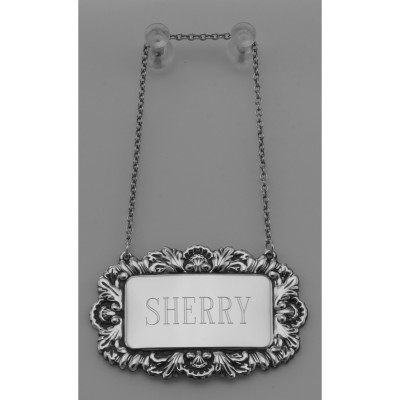 Sherry Liquor Decanter Label / Tag - Sterling Silver - LL-108