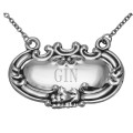 Gin Liquor Decanter Label / Tag - Sterling Silver