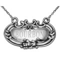 Bourbon Liquor Decanter Label / Tag - Sterling Silver