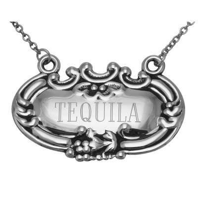 Tequila Liquor Decanter Label / Tag - Sterling Silver - LL-409
