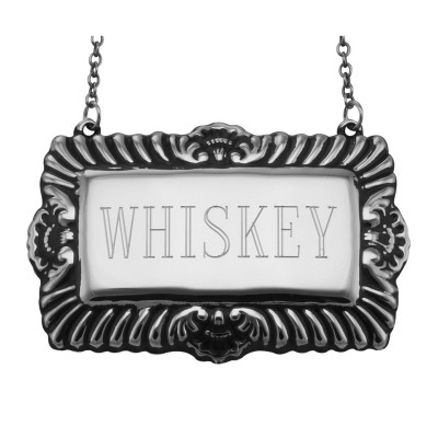 Whiskey Liquor Decanter Label / Tag - Sterling Silver - LL-505