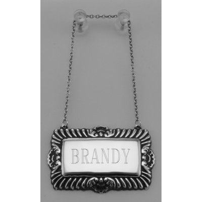 Brandy Liquor Decanter Label / Tag - Sterling Silver - LL-507