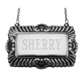 Sherry Liquor Decanter Label / Tag - Sterling Silver
